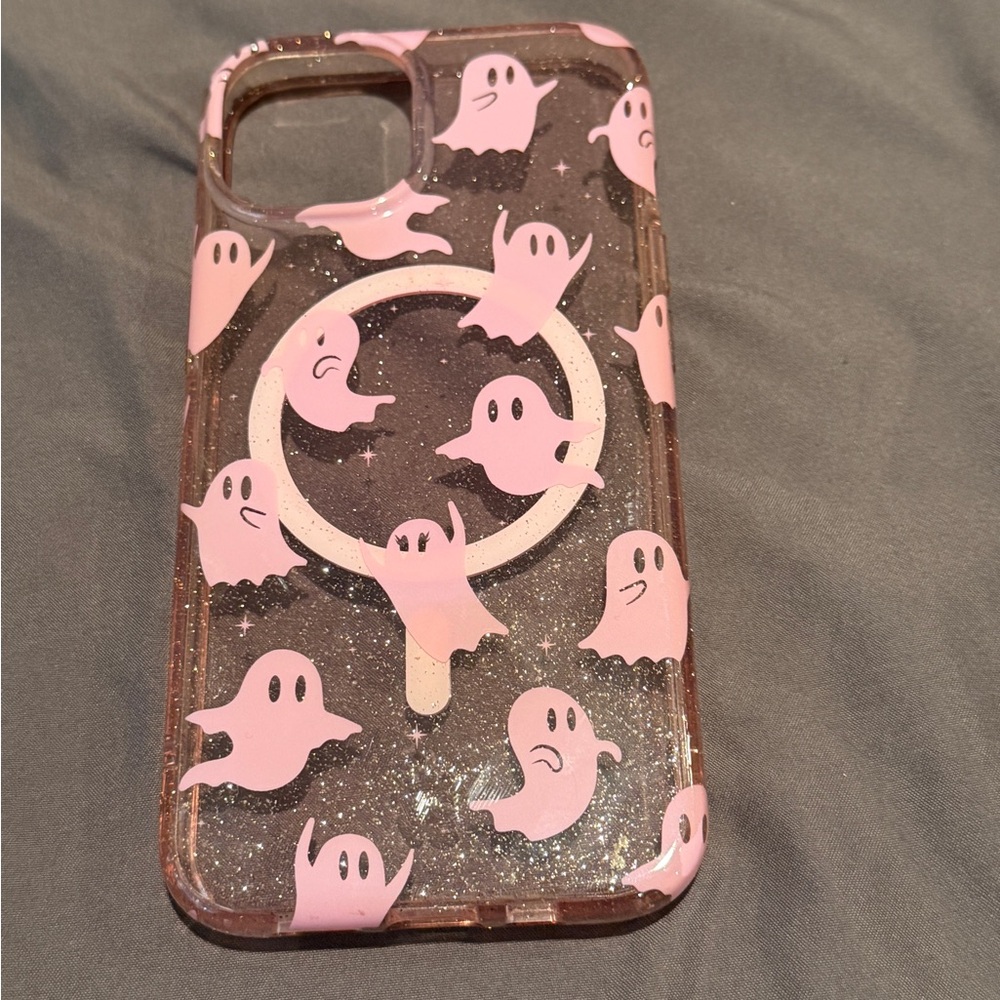 Velvet Caviar Pink Ghost Glitter Phone Case